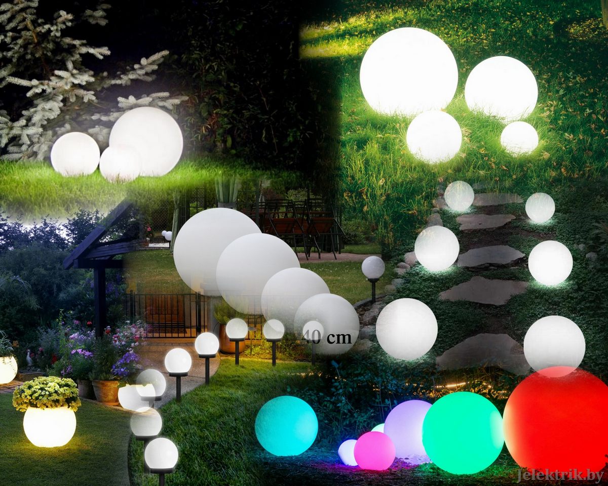 Садовые шаровые светильники